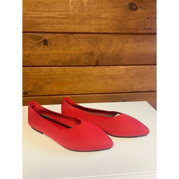 Atalina Woven Ballot Red Flats Shoes Sz 6 NIB - Picture 1 of 8